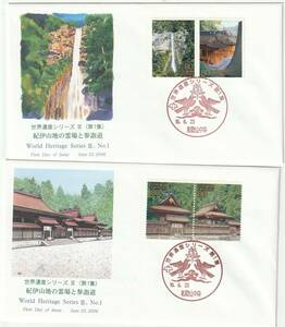 FDC　２００６年　　世界遺産シリーズ　３　（第１集）　８０円　５通　　ＪＰＳ