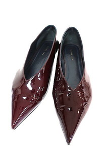 【中古】CELINE セリーヌ 靴　パンプス　ワインレッド　35サイズ　Sサイズ　エナメルレザー