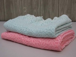 ★ss3274　レース　パステル　ピンク&ブルー　2枚セット　130×75cm　はぎれ　生地　布　レース　透け感　伸縮あり　ドレス　送料無料★