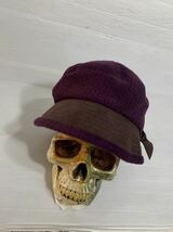 BORSALINO ボルサリーノ　日本製　紫×茶　アンゴラウールフェルト　ハット　帽子　M ボルドー_画像4