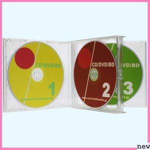 新品★zot 日本製PS24mm厚 発送 CD/DVD/ブルーレイケース クリア3個 3枚収納マルチメディアケース 134