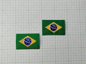 ２枚です■ ブラジル 国旗 ワッペン 中型 ■ Brazil