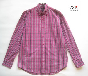  beautiful goods!!23 district Homme 23 district HOMME* check pattern long sleeve button down shirt 46 absolute size M pink series Onward . mountain 