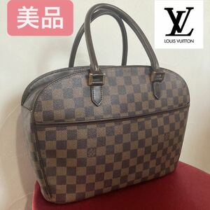 Good Condition ★ Genuine Louis Vuitton Sarria Orisontal Damier Ebene Handbag Bag, Bag, Damier Line, Handbag
