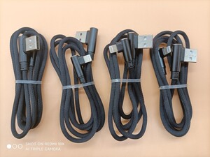 L字型iphone用充電ケーブル 1m 4本セット