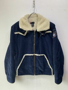 【人気】DIESEL/ディーゼル　ボア　アウター　紺/ネイビー　メンズ　L　サイズ　コーデュロイ　防寒　冬物　アウター　上着　K883