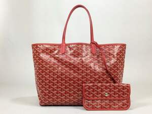 Free Shipping [Popular Good Condition] GOYARD Goyard Tote Bag Saint Louis PM Red With Pouch By Brand, This, Goyard