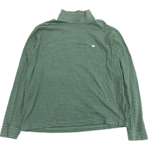 PEARLY GATES パーリーゲイツ ロゴ刺繍 ハイネック ゴルフシャツ 5(L) 緑 グリーン メンズ ボーダー 長袖 国内正規品
