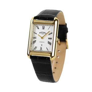 新品 送料無料 ロータリー ROTARY 腕時計 ケンブリッジ GS05283/01 クオーツ メンズ 時計 シルバー×ブラック 革ベルト