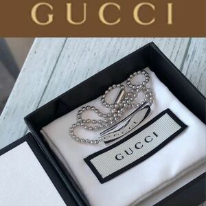 極美品　新品仕上げ　GUCCIグッチ　ネックレス　チョーカー シルバー　付属品付