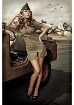 新品 女性 兵士 軍人 戦闘機 ピンナップガール セクシーポーズ レトロ パーカー XS S M L XL ビッグ オーバー サイズ XXL Tシャツ ロンT 可_画像4