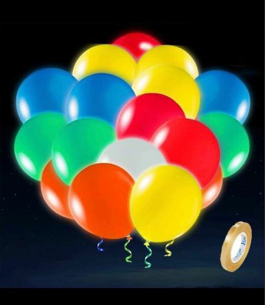 風船 LED バルーン 20個パック ライト 風船ばるーん 12-24時間持続 暗闇で光る パーティー用品 
