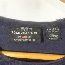 ■90s 90年代 ビンテージ POLO JEANS ジーンズ RALPH LAUREN ラルフローレン 切り替えし ロゴプリント 半袖Tシャツ 古着 アメカジ XXL■_画像8