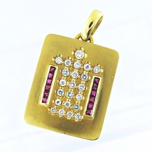 K18YG ★ネックレス ペンダントトップ ◆ルビー0.100ct ◇ダイヤモンド1.086ct 【中古】 /10023405_画像1