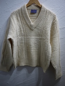 USA製 ペンドルトン Vネックニット セーター アランニット フィッシャーマンニット PENDLETON V-neck knit 5376