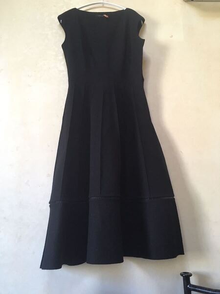 【美品】マークジェイコブス15万★フェルト ウールシルク パネルプリーツ ストラクチャード シアデザインワンピース★US4Size 9-11号