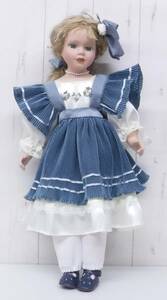  that time thing * bisque doll * West doll * blue series dress blue shoes * gold . long hair *46.5cm * antique 
