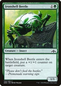 MTG ■緑/英語版■ 《鋼胴の甲虫/Ironshell Beetle》★FOIL★ ラヴニカのギルド GRN