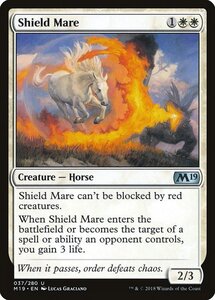 MTG ■白/英語版■ 《防御牝馬/Shield Mare》★FOIL★ 基本セット2019 M19