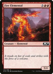 MTG ■赤/英語版■ 《炎の精霊/Fire Elemental》 基本セット2019 M19