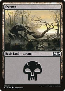 MTG ■土地/英語版■ 《沼/Swamp》★FOIL★ 基本セット2019 M19