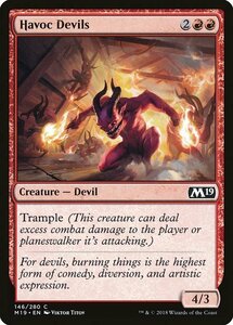 MTG ■赤/英語版■ 《騒乱の悪魔/Havoc Devils》★FOIL★ 基本セット2019 M19