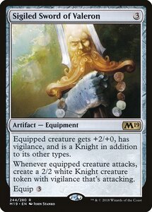 MTG ■無/英語版■ 《ヴァレロンの有印剣/Sigiled Sword of Valeron》 基本セット2019 M19