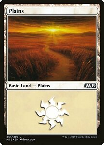 MTG ■土地/英語版■ 《平地/Plains》基本セット2019 M19