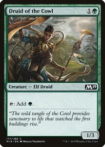 MTG ■緑/英語版■ 《僧帽地帯のドルイド/Druid of the Cowl》 基本セット2019 M19