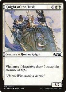 MTG ■白/英語版■ 《牙の騎士/Knight of the Tusk》 基本セット2019 M19