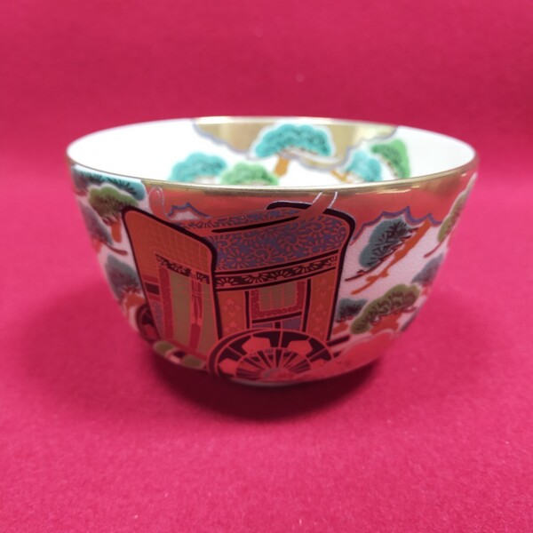 茶道茶碗 貴山作 御所車 【新品未使用品】