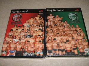 未使用 PS2 プレイステーション2ソフト キング・オブ・コロシアム 赤・緑セット / 新日×全日×パンクラスディスク ノア×ZERO ONE