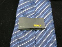 FENDI フェンディ メンズ ネクタイ ネイビー×ストライプ ビジネス スーツ 服飾小物 ブランド R34611_画像5