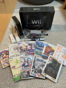 任天堂 Wii ウィー 本体・コントローラー・ソフト・電源コード・アダプター まとめ セット Nintendo 本体 + ソフト 11本 セット