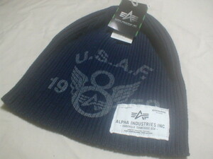  new goods #ALPHA INDUSTRIES ( Alpha ) knitted cap navy blue color 