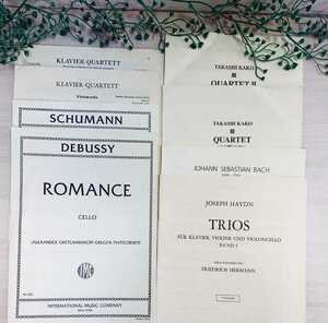  import musical score 8 pcs. set sale / contrabass /dobyusi-/ shoe man /bla-ms/ hyde n/ba is /. old ./ piano four -ply . bending / concerto contrabass . set sale 