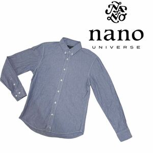 a89 ほぼ美品 nano・universe ナノユニバース ボタンダウンシャツ 長袖シャツ 長袖 シャツ トップス 上着 カッターシャツ メンズ ♪