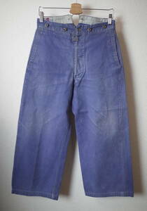 [ free shipping ]A367# France / Vintage /L*OISEAU BLEU# valuable 40s50s needle ../sinchi back / cotton tsu il / work pants #