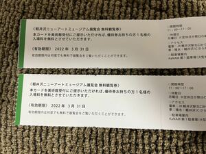 【ミニレター送料込】軽井沢ニューアートミュージアム　観覧券 （期限３／３１まで）２枚セット