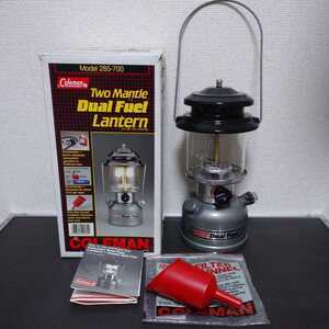 美品USA製Coleman コールマン Dual Fuel Two Mantel元箱付き デュアルフューエルツーマントル MODEL285-700 1993年03月ビンテージランタン