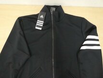 プA01371★【未使用 保管品】adidas アディダス Mサイズ ジャージ ワンポイント ライン 黒 / 上 BUR77 運動_画像2