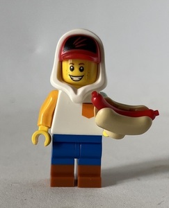 即決 新品 未使用 レゴ LEGO ミニフィグ ミニフィギュア シティ フード パーカーの男の人 ホットドッグを食べる男の子