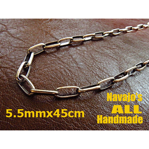 Art hand Auction Collier Navajo Chaîne Azuki 5.5mm 45cm Fait Main Argent, Accessoires pour hommes, collier, Argent