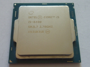 INTEL CPU Core i5 6400 2.70GHZ SR2L7 CPUのみ 起動確認済みですが裏面のチップ2個外れそう、裏面上キズありの為ジャンク品扱いです