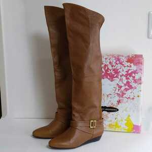  unused CHINESE LAUNDRY knee high boots original leather long boots 37.5