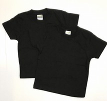 [江戸てん]子供Tシャツ2枚セット　無地　黒　綿100％　キッズ　110サイズ_画像1