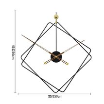 爆売れ 大型 金属製 四角い スクエア 寝室 壁 時計 家 装飾 リビング 木製 針 電池式 50㎝ 60㎝_画像8
