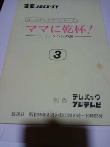 台本、ママに乾杯、ミュンヘンの涙、第3話、小川真由美、中山仁、加藤治子、