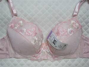 [ new goods ]D75 3 step 3 row hook non wire bra *148a. pink pad for with pocket floral print chu-ru race 