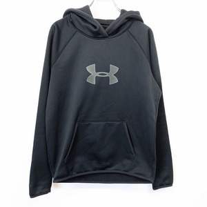 UNDER ARMOUR アンダーアーマー S レディース プルオーバー パーカー フーディー カットソー 裏起毛 長袖 ポリ100% グリーンネイビー系